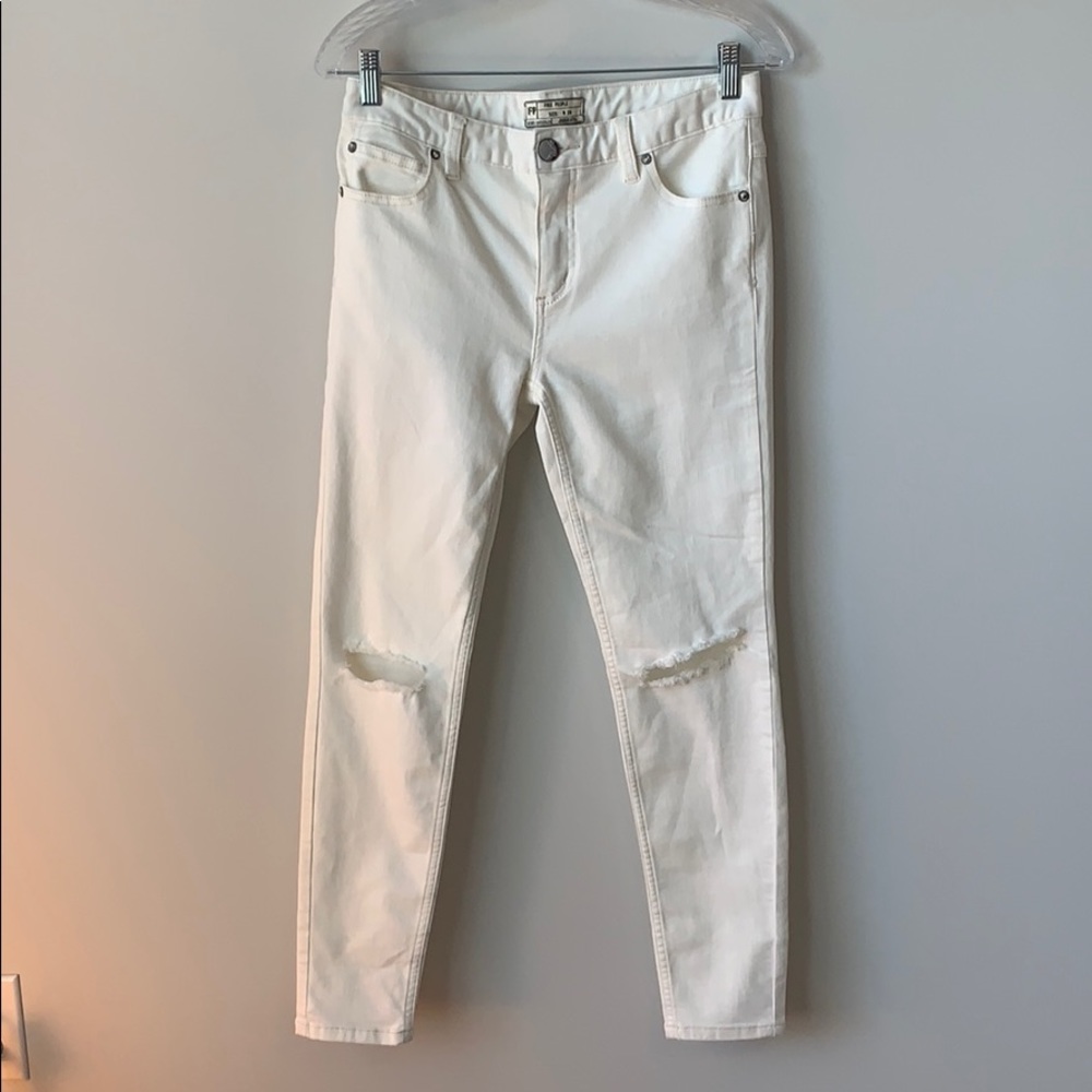 Free People white jeans